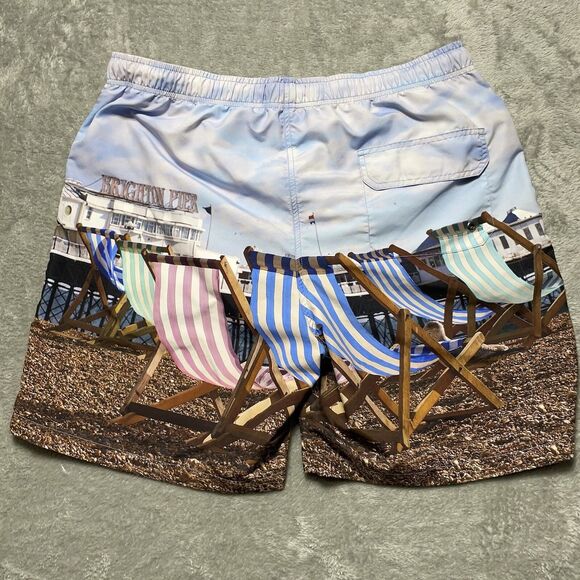 Alan Paine Swim Shorts Men's XL Brighton Pier Graphic England Beach Summer Pool - Picture 2 of 9